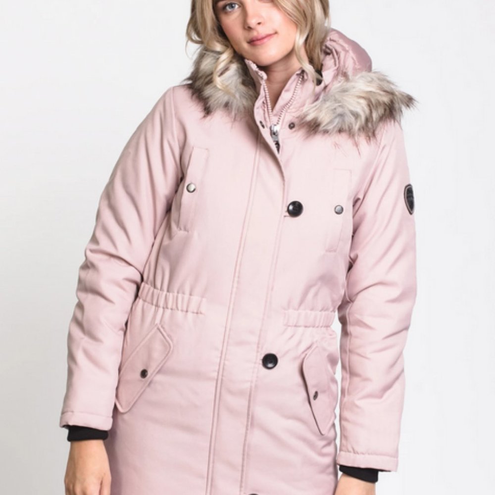 Only Iris Parka with Hood in Soft Pink